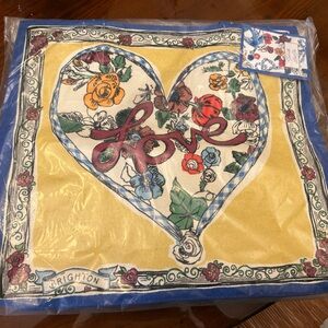 Brighton Floral Heart love tote with Yellow and Blue